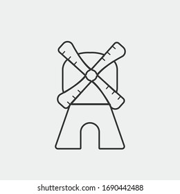 Mill vector icon illustration sign