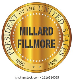 Millard Fillmore 13th president of the United States of America round stamp