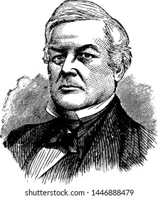 Millard Fillmore, vintage engraved illustration