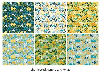 Mille fleurs seamless pattern set. Great design for any purposes.