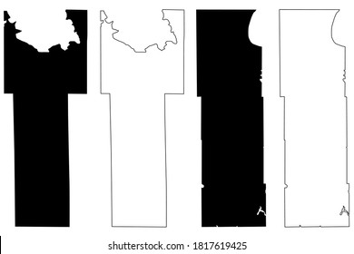 Mille Lacs and Clearwater County, Minnesota (U.S. county, United States of America, USA, U.S., US) map vector illustration, scribble sketch map