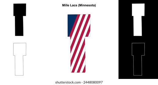 Mille Lacs County (Minnesota) outline map set