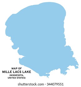 Mille Lacs Lake (Minnesota,United States) map vector