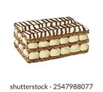 Mille-feuille french dessert vector illustration