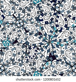 Millefleurs. Floral sweet seamless background for textile, fabric, covers, wallpapers, print, wrap, quilting, decoupage. Pretty vintage feedsack pattern in small white, black and neutral, flowers.