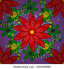 Millefleurs. Pretty vintage feedsack pattern in small red, violet and green, flowers. Floral sweet seamless background for textile, fabric, covers, wallpapers, print, wrap, scrapbooking, decoupage.
