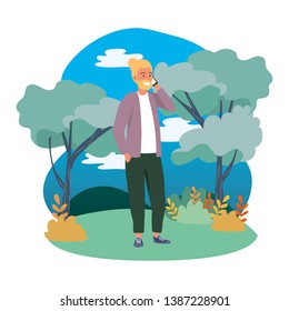 Millenial person stylish outfit smartphone frame