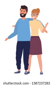 Millennial couple smartphone taking selfie