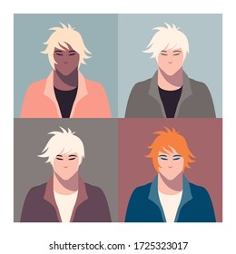 Millennial generation people avatar men