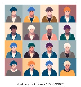 Millennial generation people avatar men