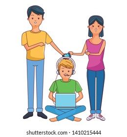 Millennial people gaming party using smartphone laptop user vector illustration graphic design