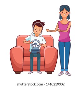 Millennial people tech and game party meeting guy playing sitting on couch