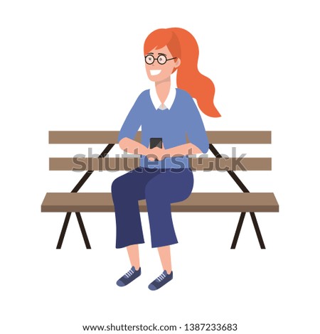 Millennial person sitting with smartphone