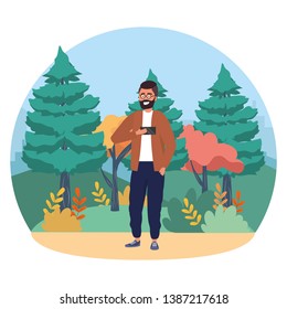Millennial person stylish outfit background frame