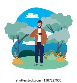 Millennial person stylish outfit  background frame