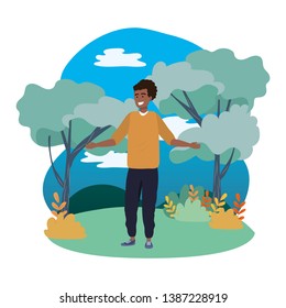 Millennial person stylish outfit  background frame