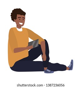 Millennial person stylish outfit isolated
