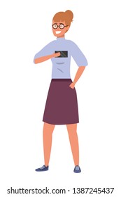 Millennial person stylish outfit isolated