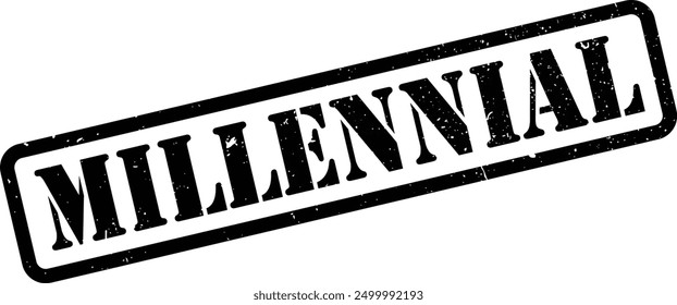 Millennial Red Rubber Stamp Grunge Texture Label Badge Sticker Vector EPS PNG Transparent No Background Clip Art Vector EPS PNG