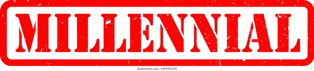 Millennial Red Rubber Stamp Grunge Texture Label Badge Sticker Vector EPS PNG Transparent No Background Clip Art Vector EPS PNG 