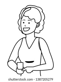 Millennial young person smartphone texting portrait black and white