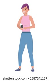 Millennial young person smartphone texting