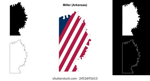 Miller County (Arkansas) outline map set