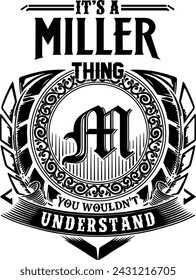Miller diseño de apellido para serigrafía en camisetas