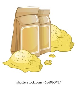 Millet cereal and bag vector