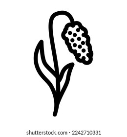 millet plant food line icon vector. millet plant food sign. isolated contour symbol black illustration