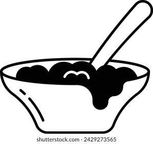 millet poddridge glyph and line vector illustration