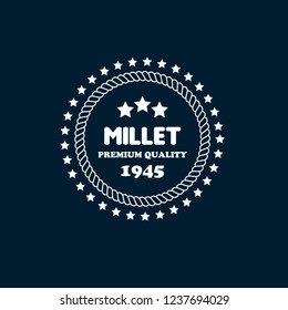 millet premium quality emblem, label, badge,sticker. premium quality package label. vintage stamp. designed for  millet product