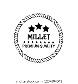 millet premium quality emblem, label, badge,sticker. premium quality package label. vintage stamp. designed for  millet product
