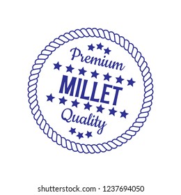 millet premium quality emblem, label, badge,sticker. premium quality package label. vintage stamp. designed for  millet product