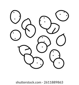 millet seed line icon vector. millet seed sign. isolated contour symbol black illustration