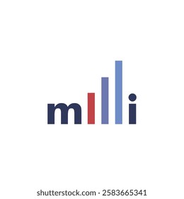 Milli bar chart or infographic logotype