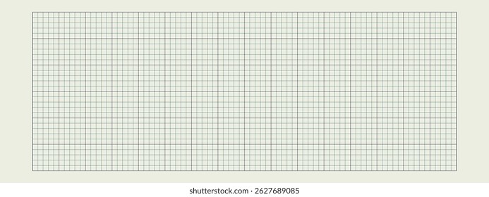 Millimeter graph paper background with textured grid and straight lines. Template for abstract notes, study materials, or visual planning. Vector bg.