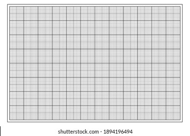 Millimeter graph paper grid. Abstract squared background. Geometric pattern for school, technical engineering line scale measurement. Lined blank for education on transparent background.