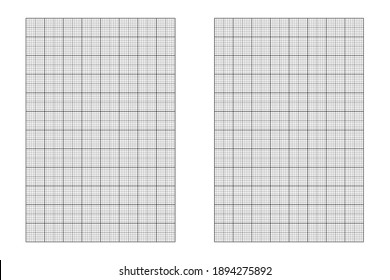 Millimeter graph paper grid. Abstract squared background. Geometric pattern for school, technical engineering line scale measurement. Lined blank for education on transparent background.
