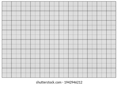 Millimeter graph paper grid. Abstract squared background. Geometric pattern for school, technical engineering line scale measurement. Lined blank for education on transparent background.