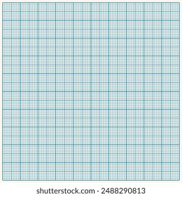 Millimeter graph paper grid. Abstract squared background. Geometric pattern for school, technical engineering line scale measurement. Lined blank for education on transparent background.