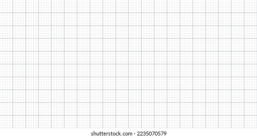 Millimeter graph paper grid seamless pattern. Abstract geometric squared background. Line pattern for school, technical engineering scale measurement. Vector illustration on white background.