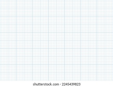 Millimeter graph paper grid seamless pattern. Abstract geometric square background. Line blueprint pattern for school, technical engineering scale measurement. Vector illustration on white background.