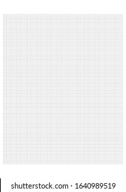 Millimeter grid on A4 size page. Divided by 1 mm lines. Sheet of engineering graph paper. Vector illustration.