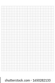 Millimeter grid on A4 size page. Divided by 5 and 10 mm lines. Sheet of engineering graph paper. Vector illustration.