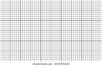 Millimeter grid paper texture with fine lines and geometric precision. Technical drawings, blueprints, math or engineering visuals concepts. Seamless background, and minimal abstract designs vector