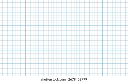 Textura de papel de grade milimétrica com linhas finas e precisão geométrica. Desenhos técnicos, plantas, conceitos visuais de matemática ou engenharia. Fundo contínuo e vetor de projetos abstratos mínimos