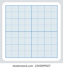 Millimeter Sheet of graph paper with grid. geometric pattern paper texture. Blue lined blank for education drawing, studying, technical engineering or scale measurement