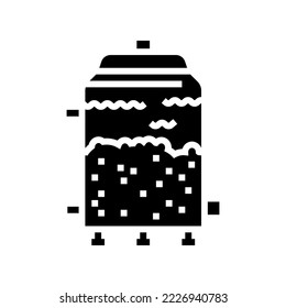 milling beer production glyph icon vector. milling beer production sign. isolated symbol illustration
