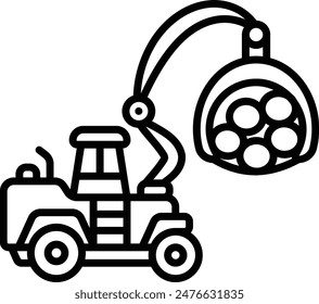 Milling and Biomass Production Loader cranes vector icon design, timber and lumber Symbol, Forestry and Deforestation Sign, forest farming and woodlands stock illustration, sort and stack concept